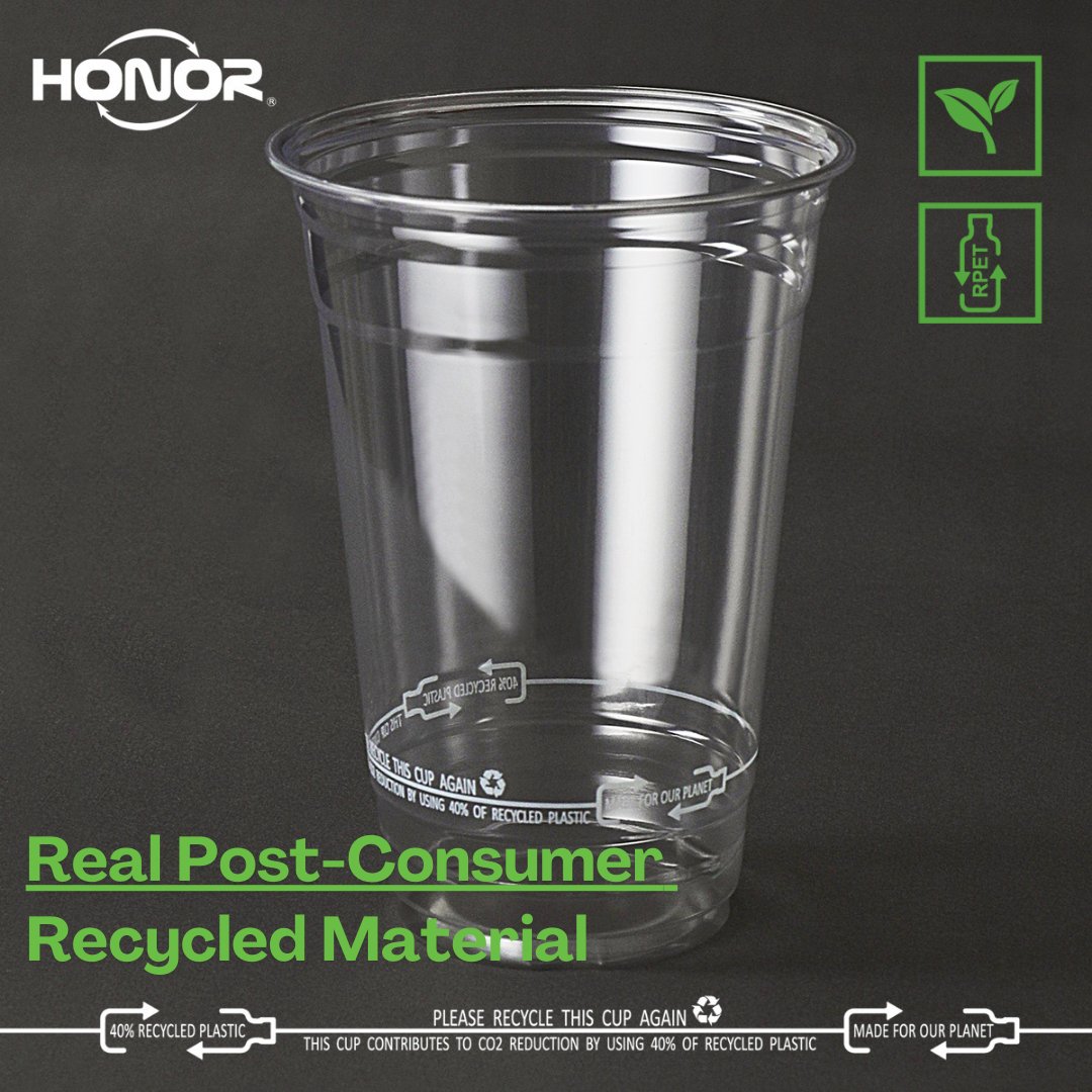 Plastic Clear rPET U Cup with Flat or Dome lid