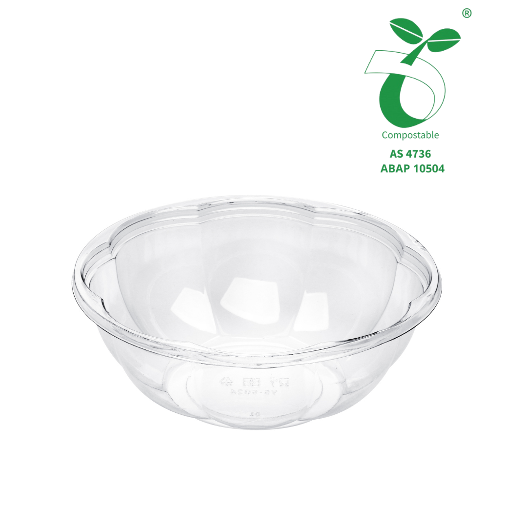 YS-SB24G - YS 24oz PLA Round Clear Salad Show Bowl