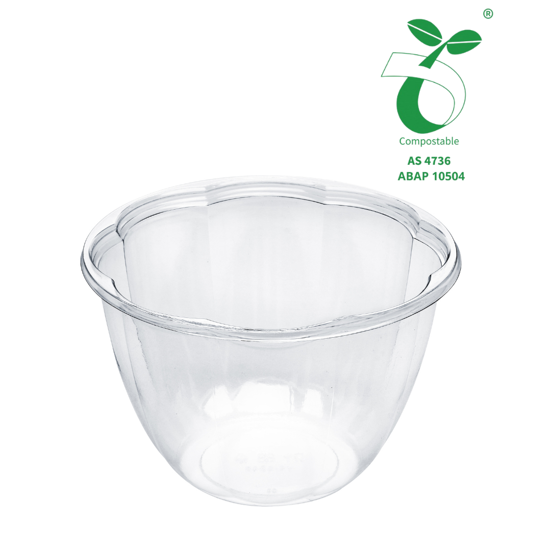 YS-SB48G - YS 48oz PLA Round Clear Salad Show Bowl